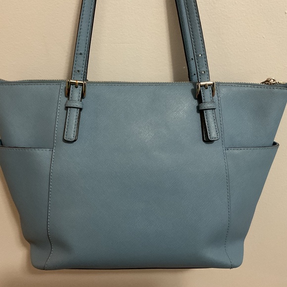 Michael Kors Charlotte Large Saffiano Leather Top Zip Tote Bag, Denim Blue - Picture 5 of 7